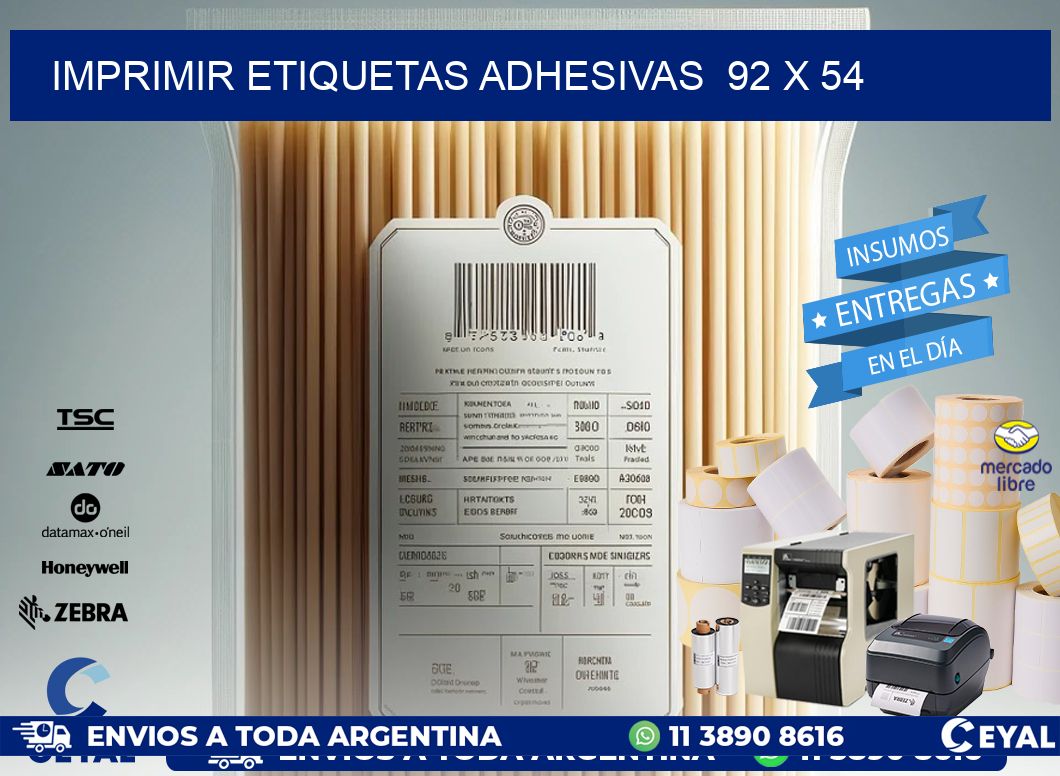 Imprimir Etiquetas adhesivas 92 x 54
