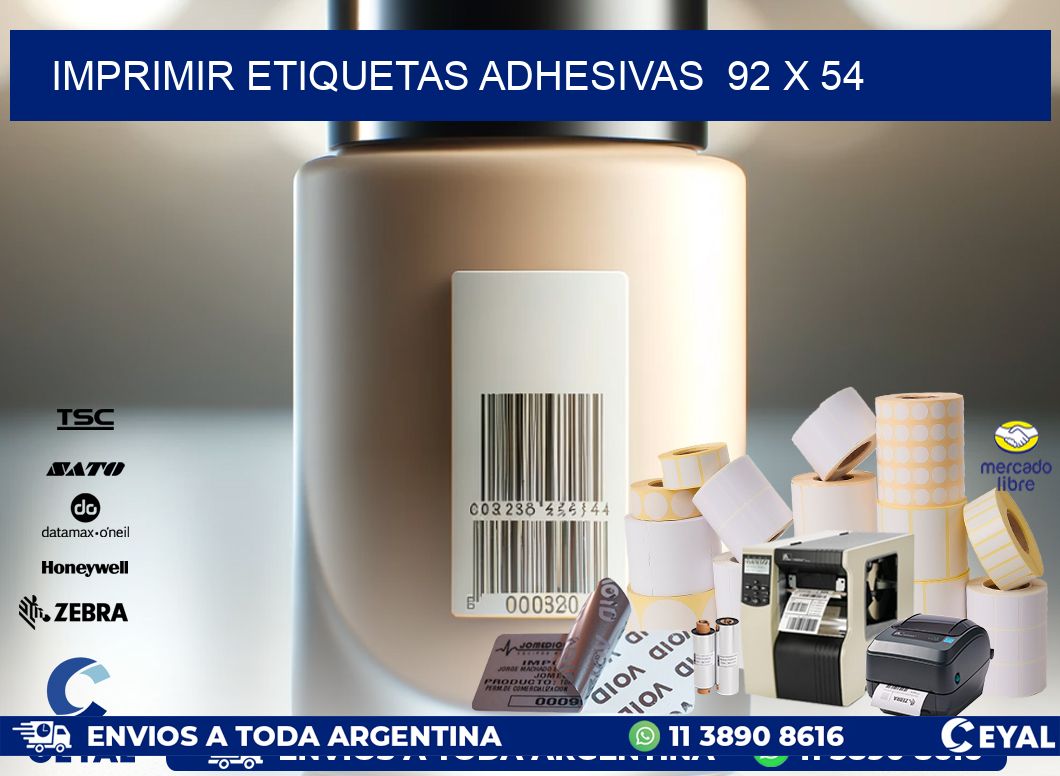 Imprimir Etiquetas adhesivas  92 x 54