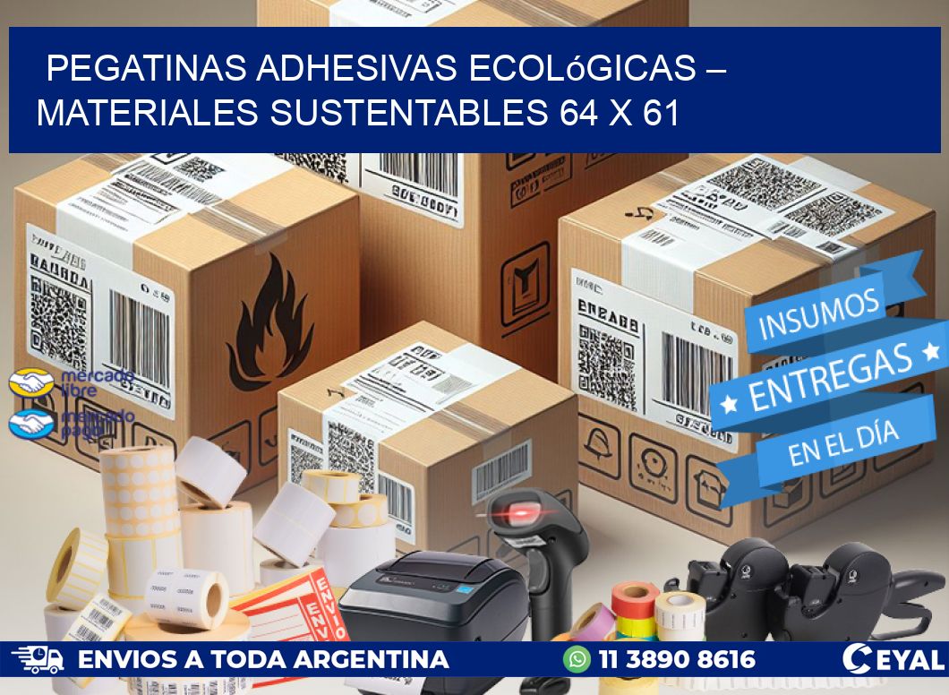Pegatinas Adhesivas Ecológicas – Materiales Sustentables 64 x 61