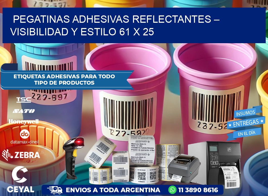 Pegatinas Adhesivas Reflectantes – Visibilidad y Estilo 61 x 25