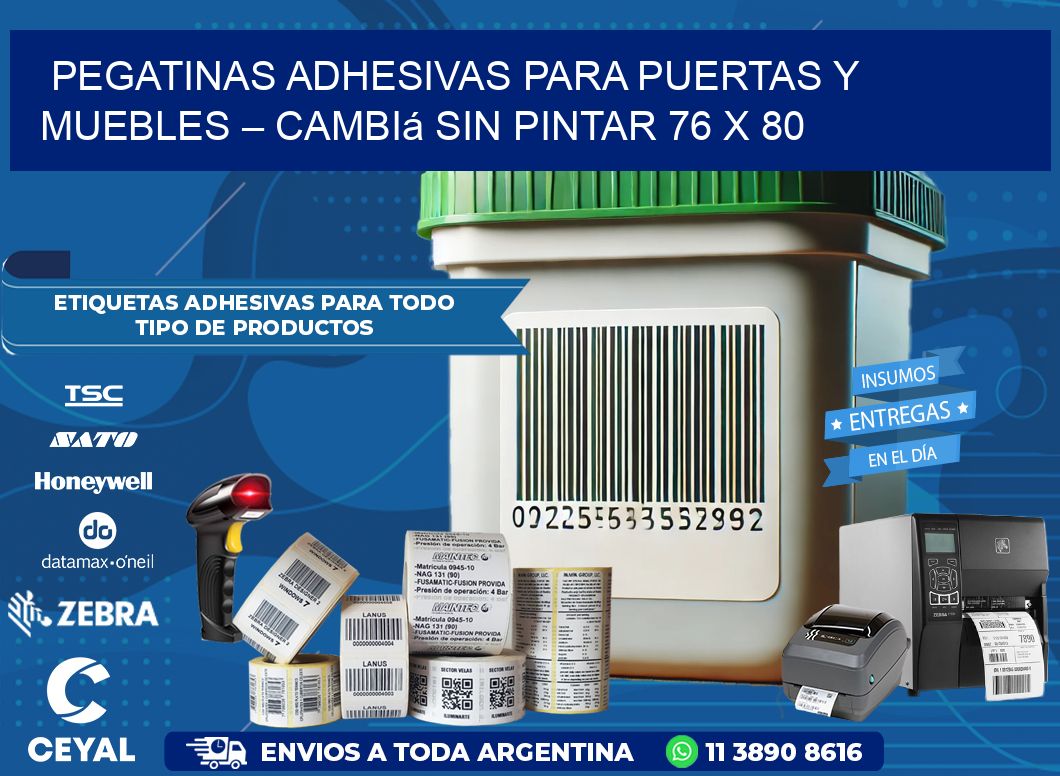 Pegatinas Adhesivas para Puertas y Muebles – Cambiá sin Pintar 76 x 80