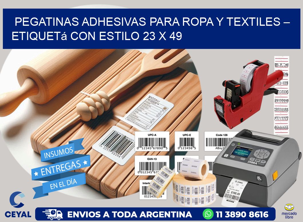 Pegatinas Adhesivas para Ropa y Textiles – Etiquetá con Estilo 23 x 49