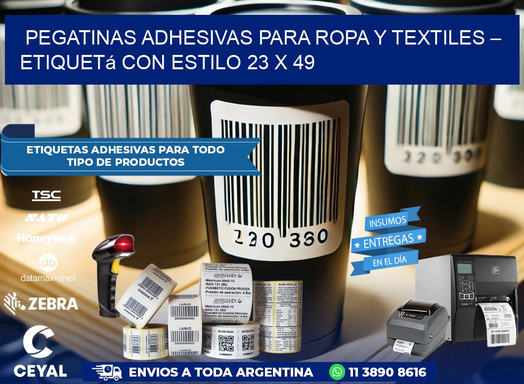 Pegatinas Adhesivas para Ropa y Textiles – Etiquetá con Estilo 23 x 49