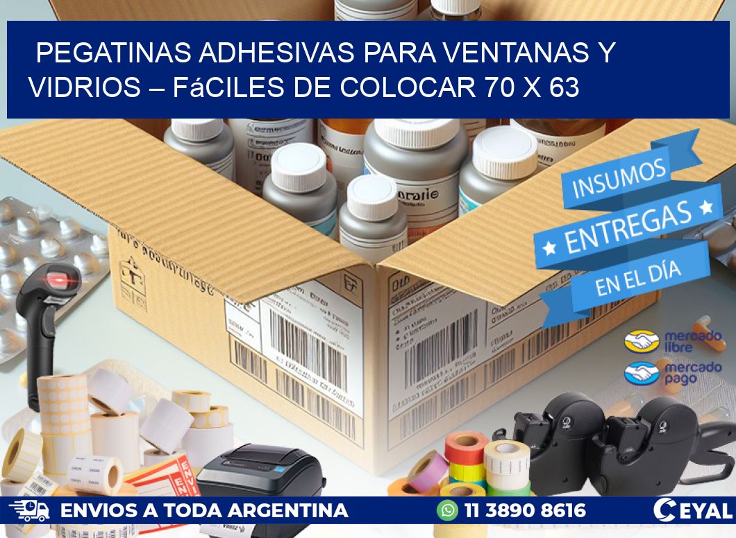 Pegatinas Adhesivas para Ventanas y Vidrios – Fáciles de Colocar 70 x 63