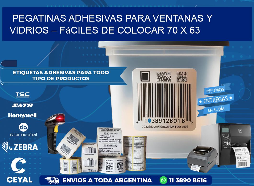Pegatinas Adhesivas para Ventanas y Vidrios – Fáciles de Colocar 70 x 63