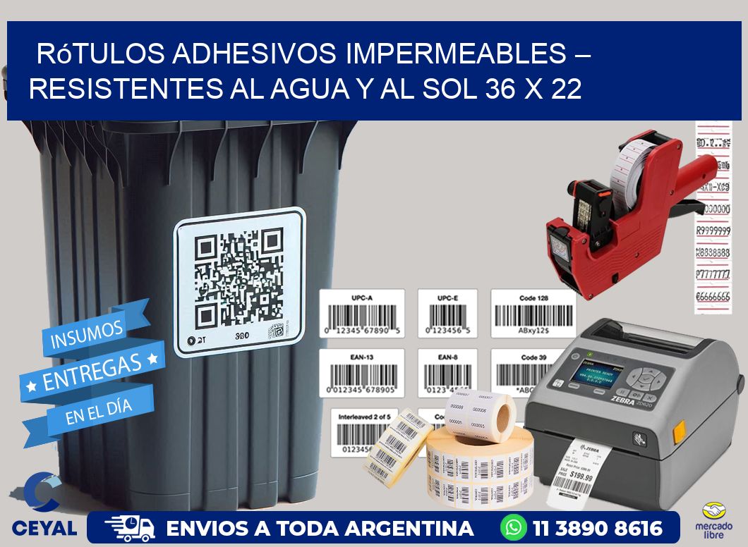 Rótulos Adhesivos Impermeables – Resistentes al Agua y al Sol 36 x 22