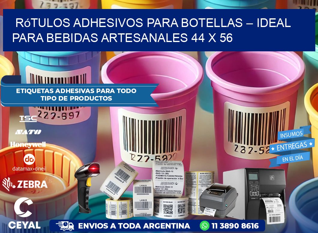 Rótulos Adhesivos para Botellas – Ideal para Bebidas Artesanales 44 x 56