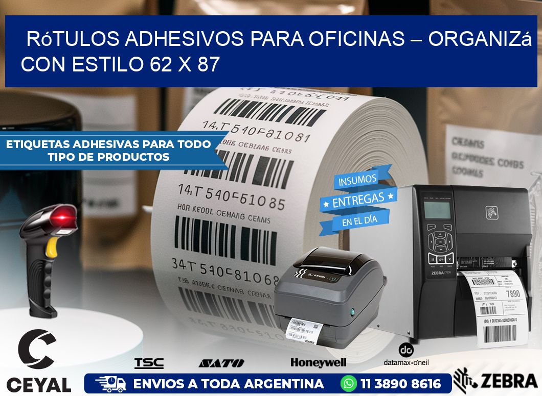 Rótulos Adhesivos para Oficinas – Organizá con Estilo 62 x 87