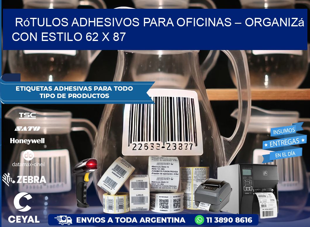 Rótulos Adhesivos para Oficinas – Organizá con Estilo 62 x 87