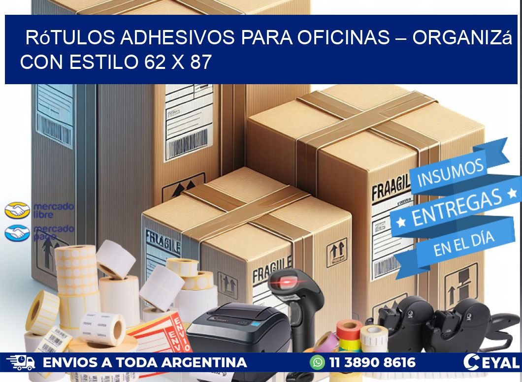 Rótulos Adhesivos para Oficinas – Organizá con Estilo 62 x 87