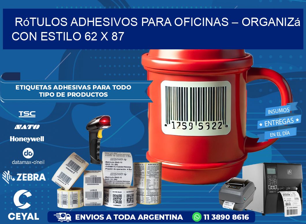 Rótulos Adhesivos para Oficinas – Organizá con Estilo 62 x 87