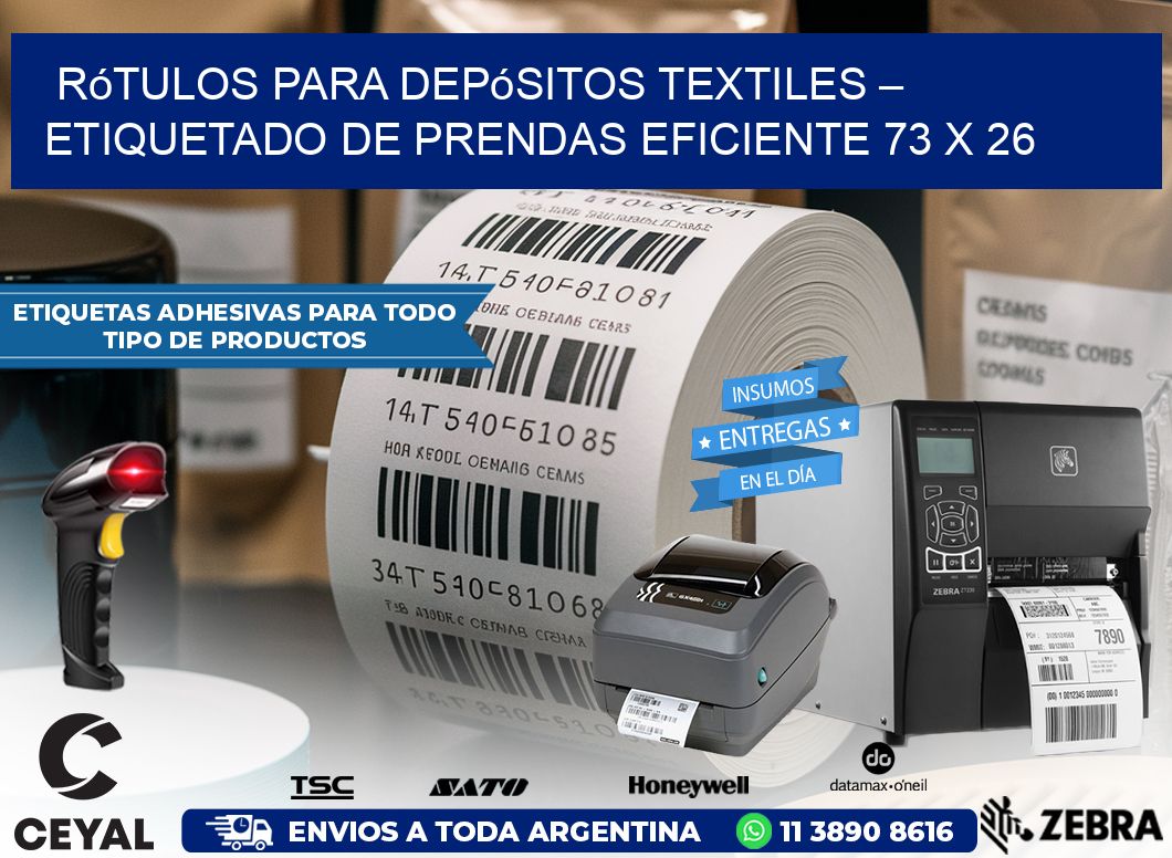 Rótulos para Depósitos Textiles – Etiquetado de Prendas Eficiente 73 x 26