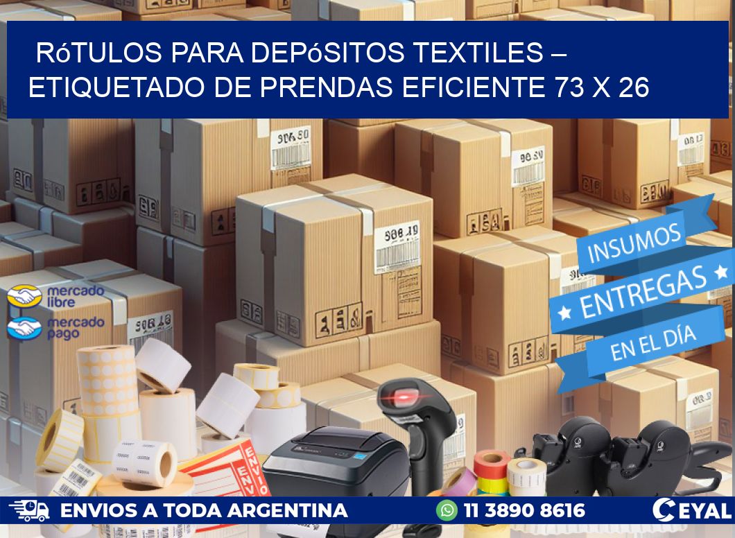 Rótulos para Depósitos Textiles – Etiquetado de Prendas Eficiente 73 x 26