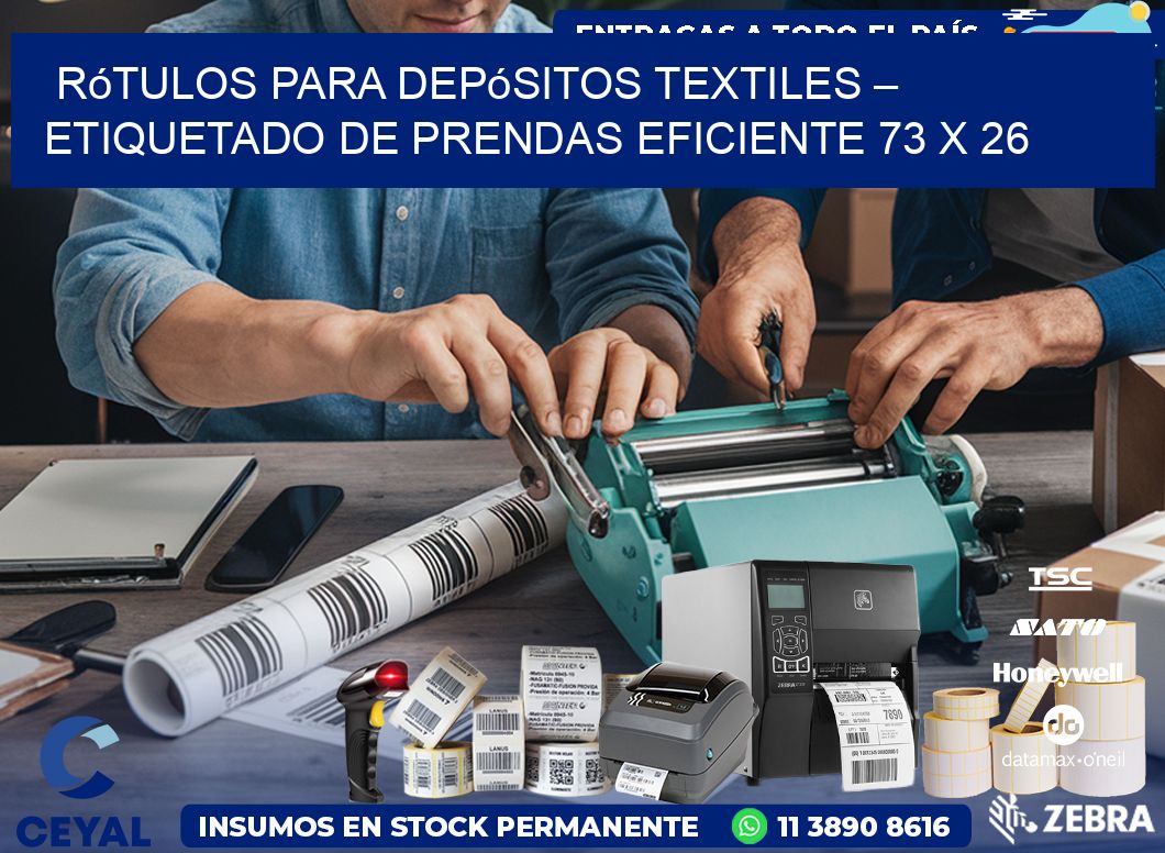 Rótulos para Depósitos Textiles – Etiquetado de Prendas Eficiente 73 x 26