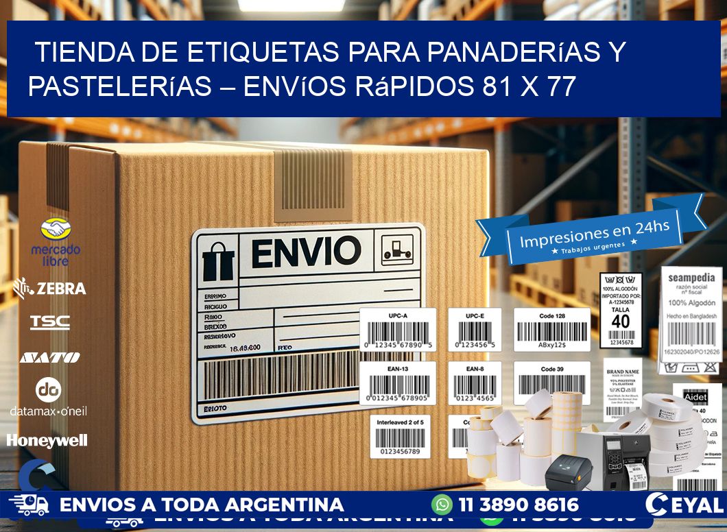 Tienda de Etiquetas para Panaderías y Pastelerías – Envíos Rápidos 81 x 77