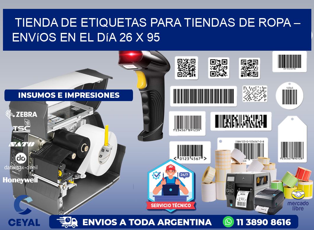 Tienda de Etiquetas para Tiendas de Ropa – Envíos en el Día 26 x 95