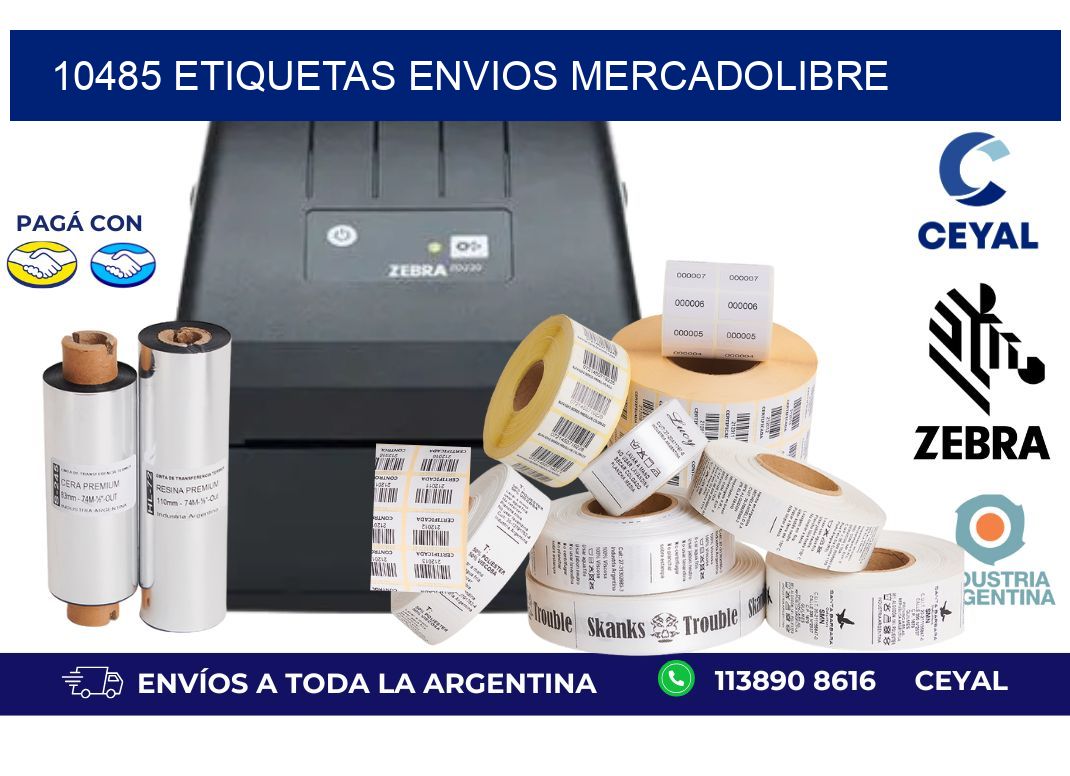 10485 ETIQUETAS ENVIOS MERCADOLIBRE