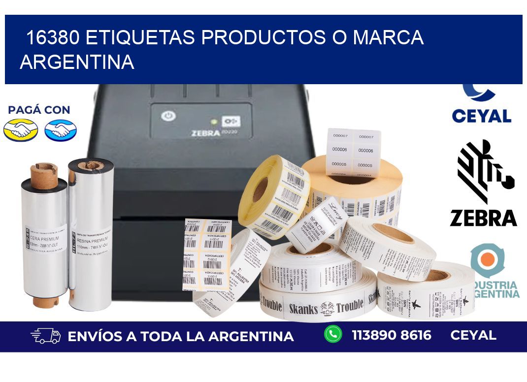 16380 ETIQUETAS PRODUCTOS O MARCA ARGENTINA