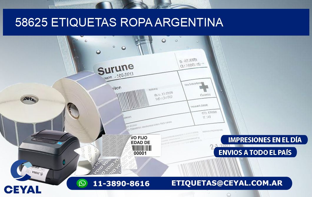 58625 ETIQUETAS ROPA ARGENTINA