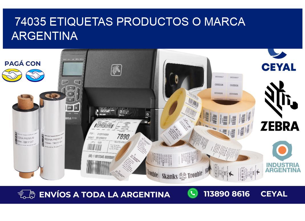 74035 ETIQUETAS PRODUCTOS O MARCA ARGENTINA