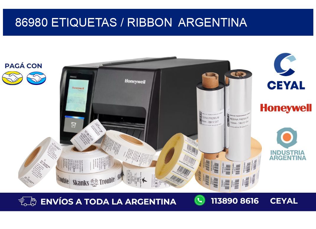 86980 ETIQUETAS / RIBBON  ARGENTINA