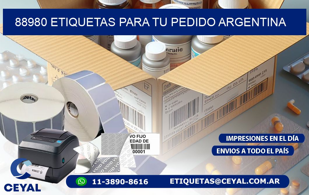 88980 ETIQUETAS PARA TU PEDIDO ARGENTINA