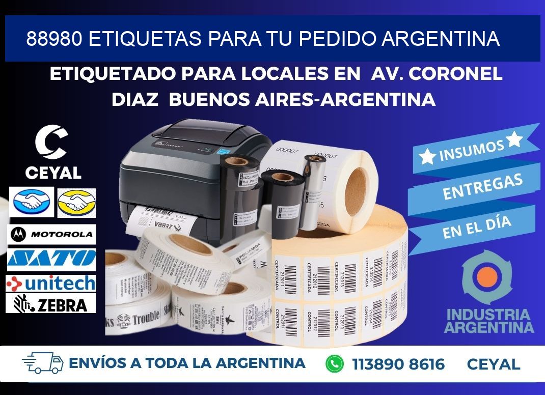 88980 ETIQUETAS PARA TU PEDIDO ARGENTINA