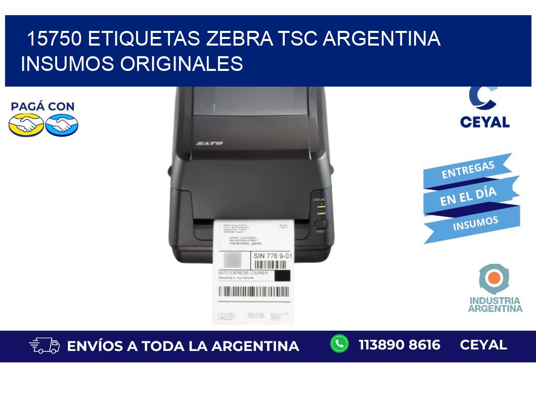 15750 etiquetas zebra tsc argentina INSUMOS ORIGINALES