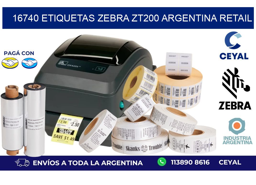 16740 etiquetas zebra zt200 argentina RETAIL