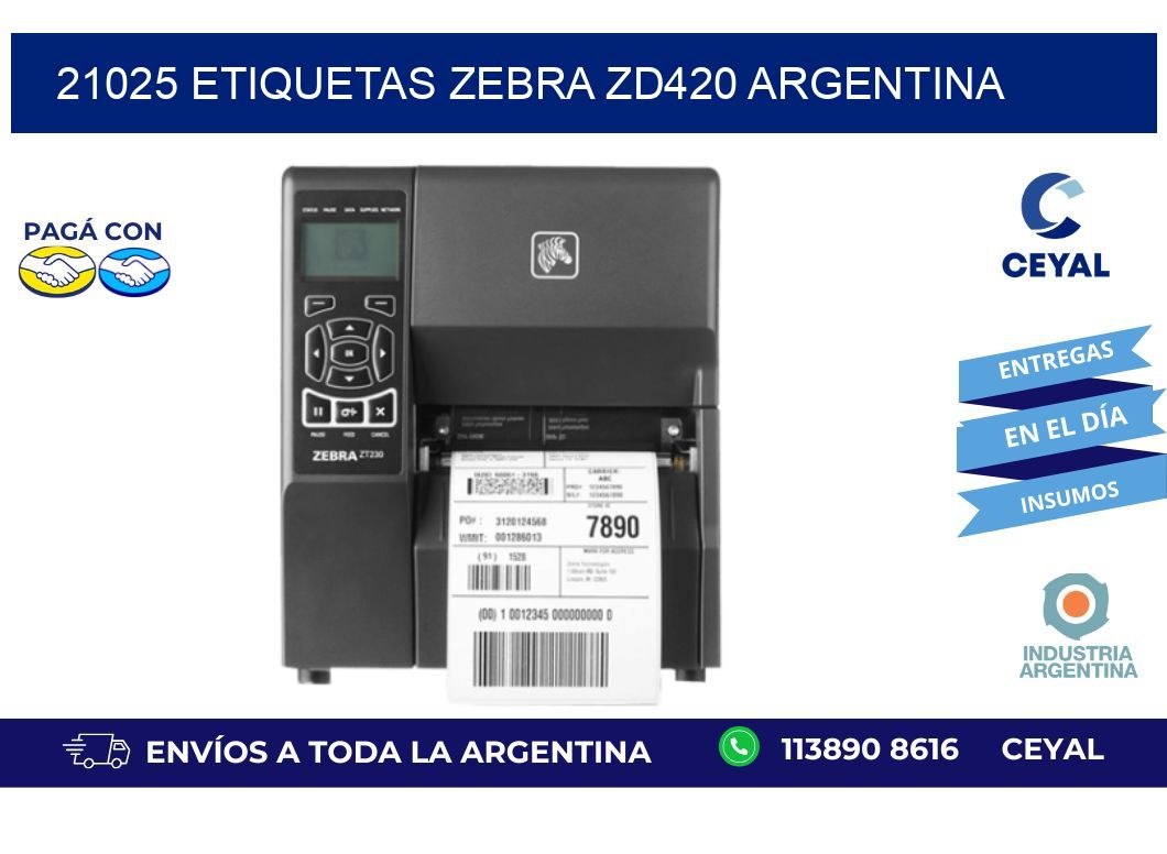 21025 etiquetas zebra zd420 argentina