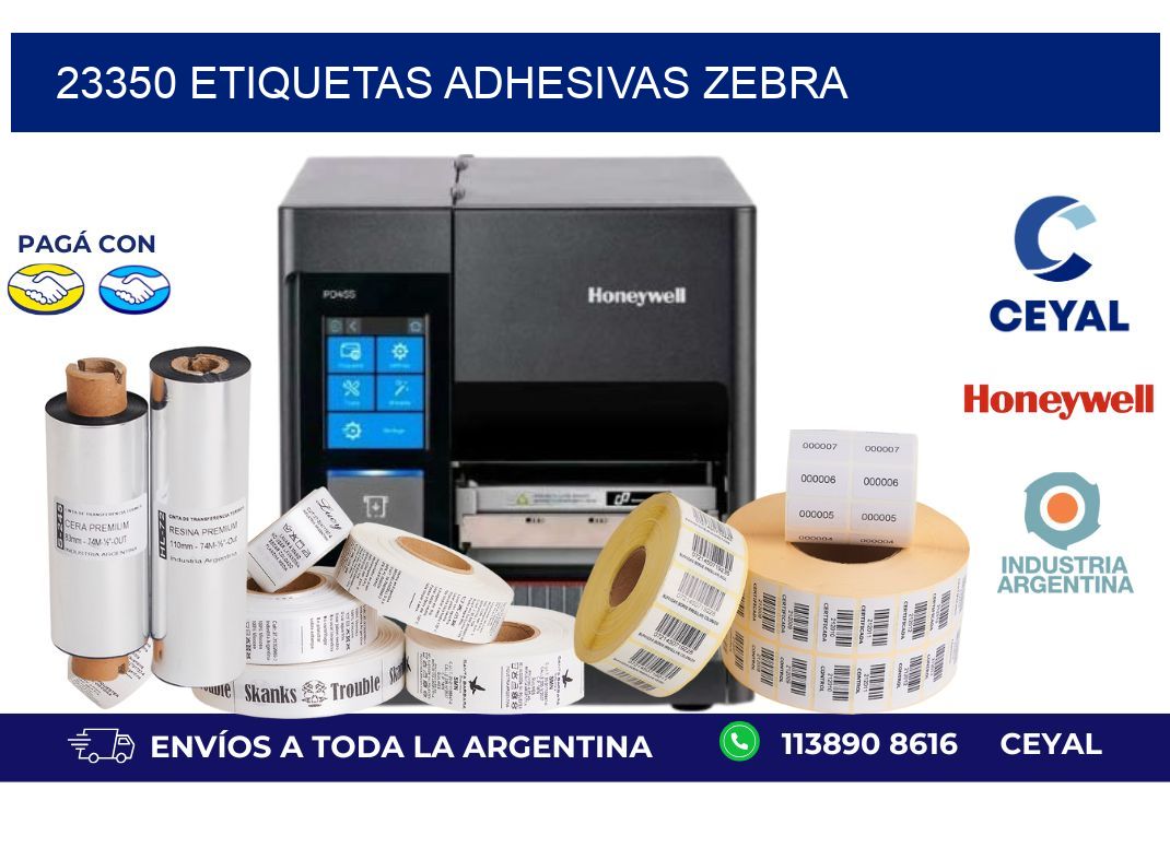23350 ETIQUETAS ADHESIVAS ZEBRA