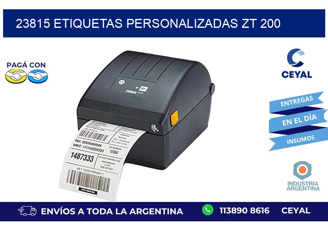 23815 ETIQUETAS PERSONALIZADAS ZT 200