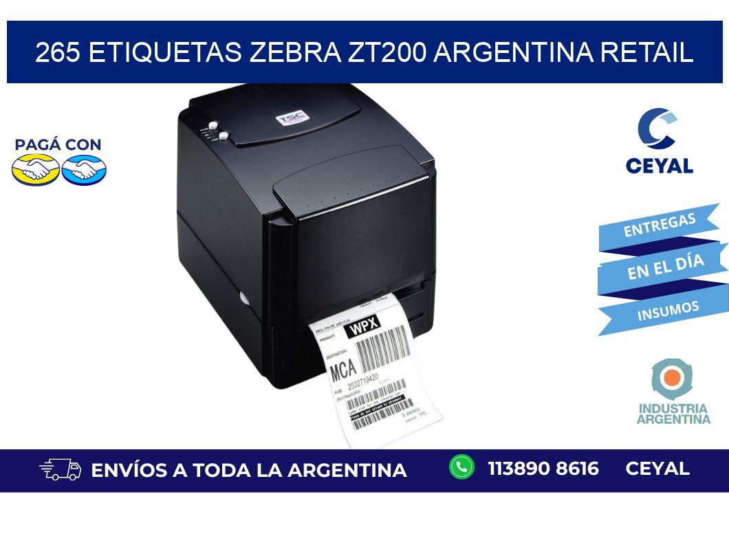 265 etiquetas zebra zt200 argentina RETAIL