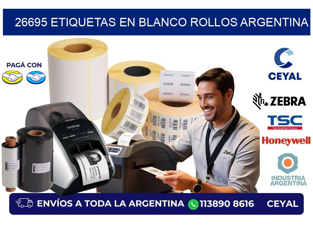 26695 ETIQUETAS EN BLANCO ROLLOS ARGENTINA
