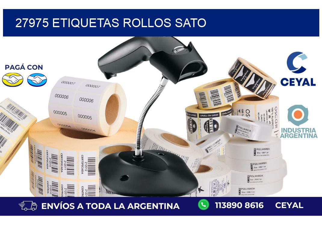 27975 ETIQUETAS ROLLOS SATO