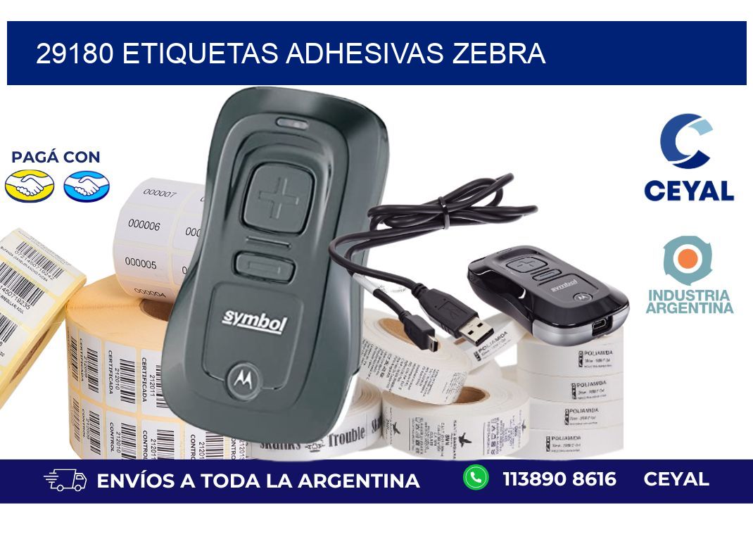 29180 ETIQUETAS ADHESIVAS ZEBRA