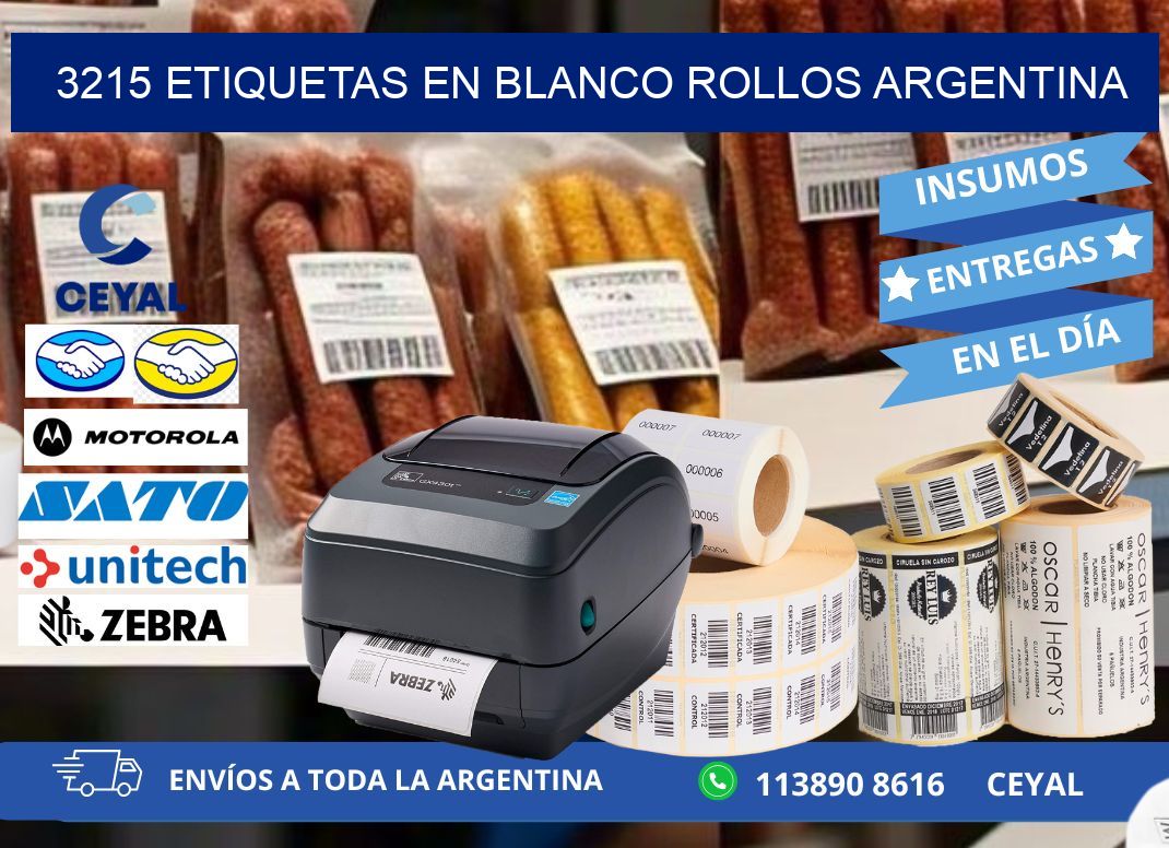 3215 ETIQUETAS EN BLANCO ROLLOS ARGENTINA