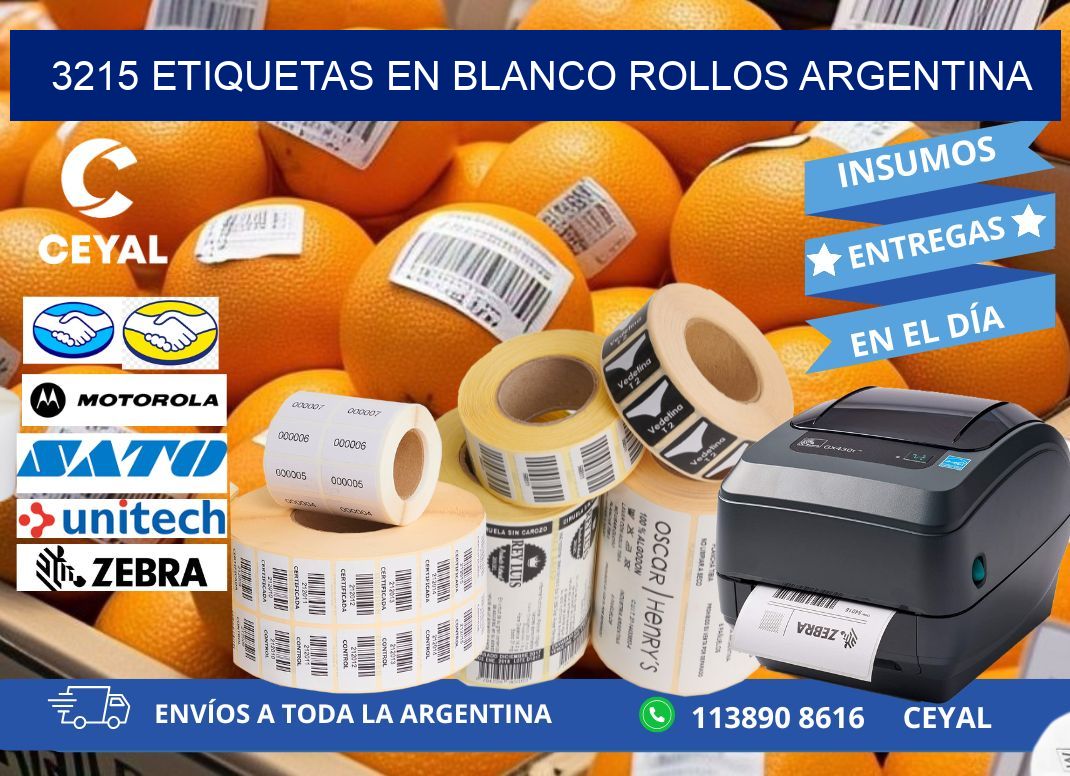 3215 ETIQUETAS EN BLANCO ROLLOS ARGENTINA