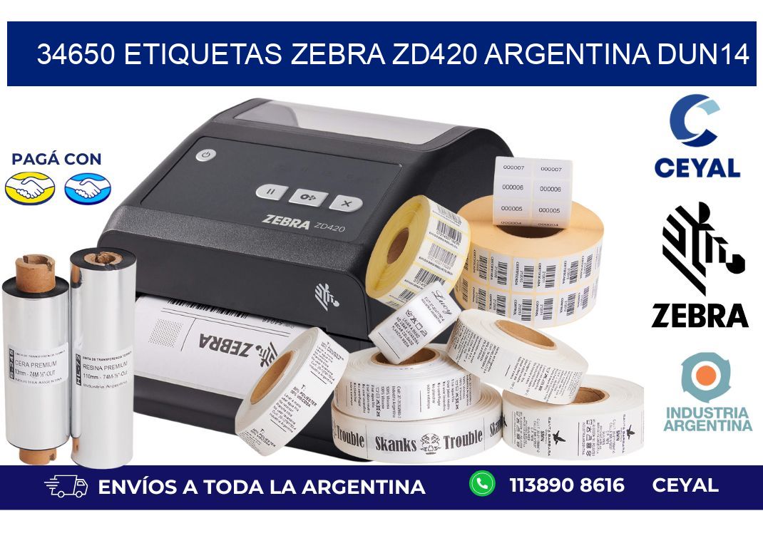 34650 etiquetas zebra zd420 argentina DUN14
