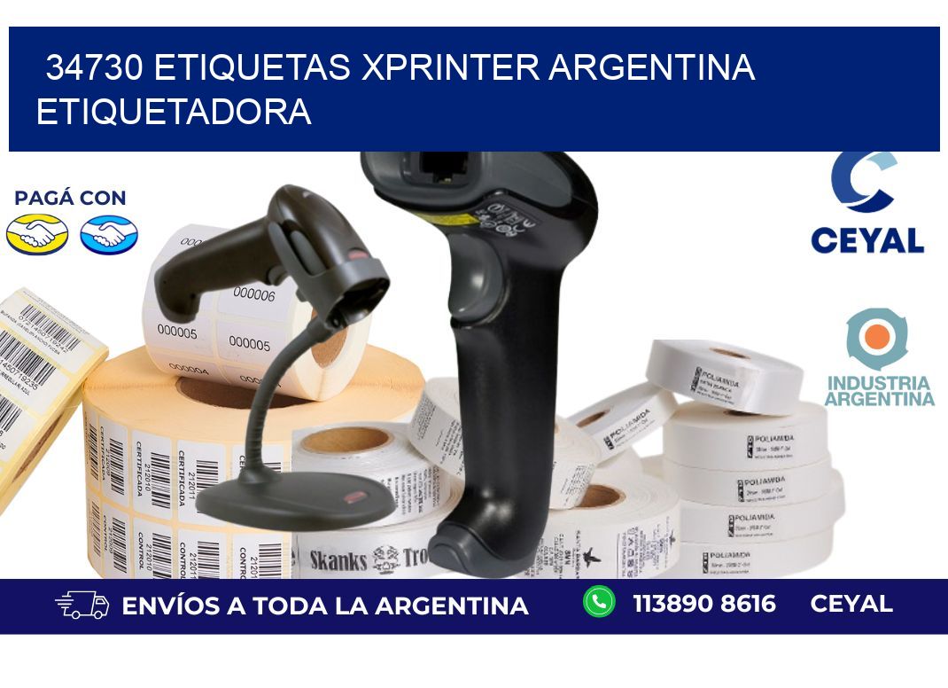 34730 etiquetas xprinter argentina ETIQUETADORA