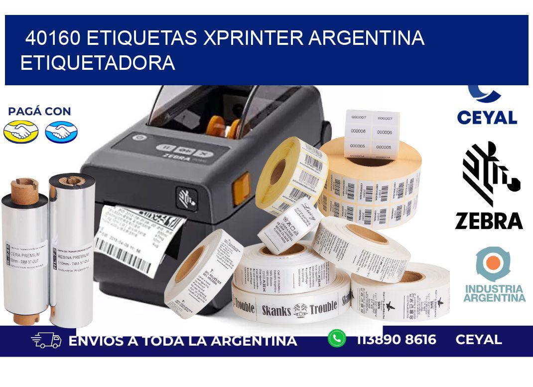 40160 etiquetas xprinter argentina ETIQUETADORA