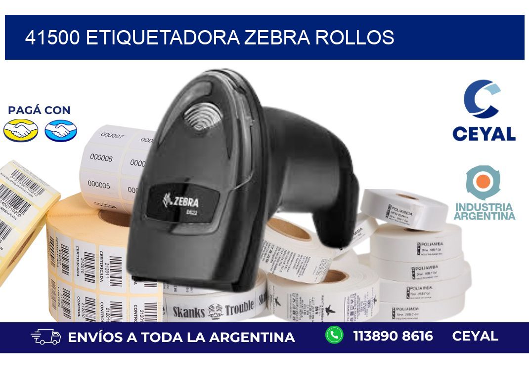 41500 ETIQUETADORA ZEBRA ROLLOS