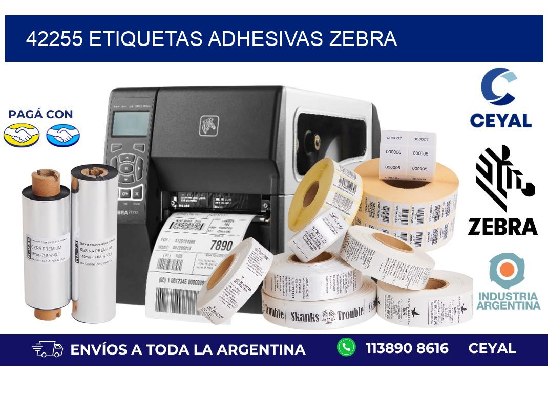 42255 ETIQUETAS ADHESIVAS ZEBRA