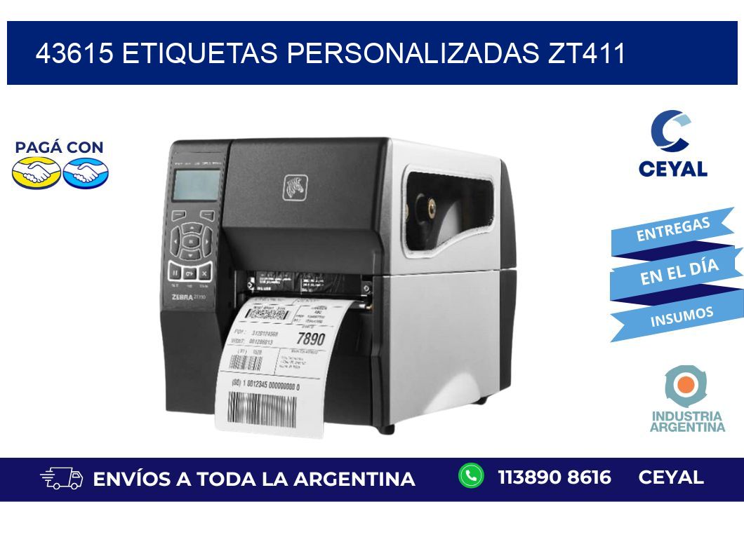 43615 ETIQUETAS PERSONALIZADAS ZT411