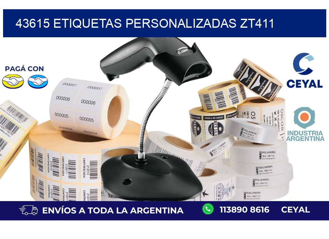 43615 ETIQUETAS PERSONALIZADAS ZT411