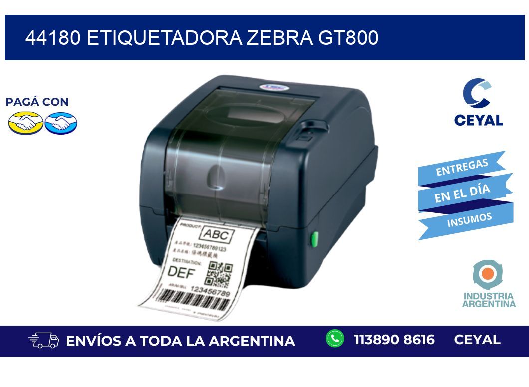 44180 ETIQUETADORA ZEBRA GT800