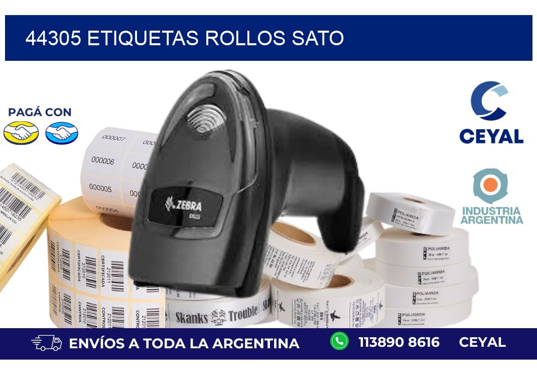 44305 ETIQUETAS ROLLOS SATO