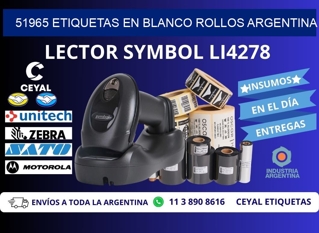 51965 ETIQUETAS EN BLANCO ROLLOS ARGENTINA