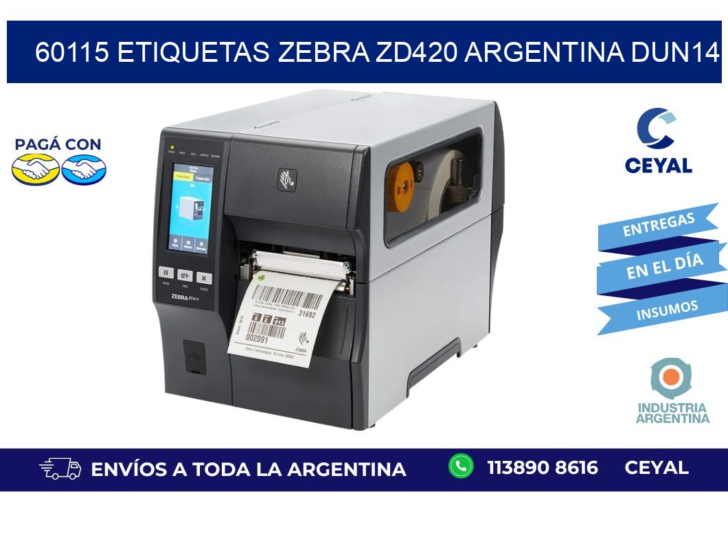 60115 etiquetas zebra zd420 argentina DUN14