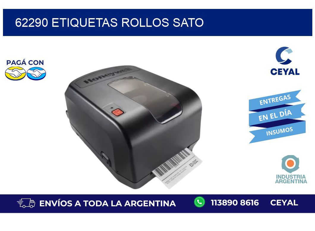 62290 ETIQUETAS ROLLOS SATO